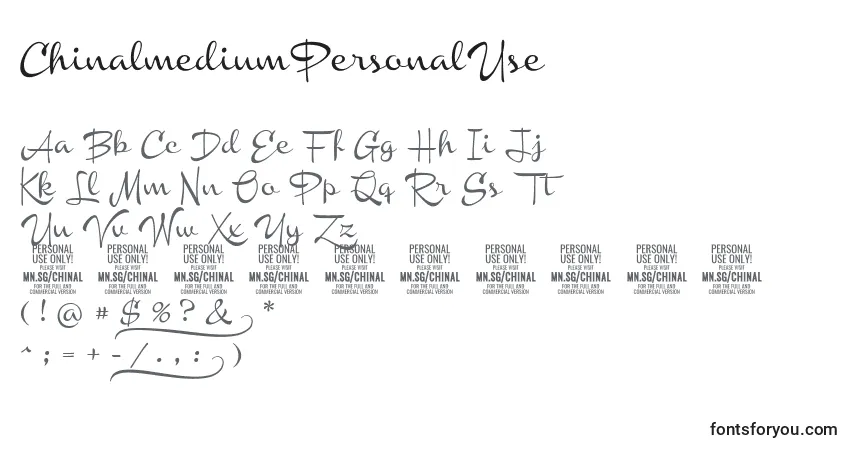 Czcionka ChinalmediumPersonalUse – alfabet, cyfry, specjalne znaki