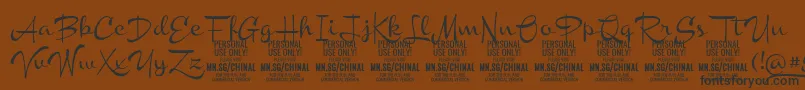ChinalmediumPersonalUse-Schriftart – Schwarze Schriften auf braunem Hintergrund