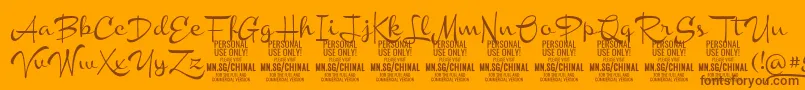 ChinalmediumPersonalUse Font – Brown Fonts on Orange Background