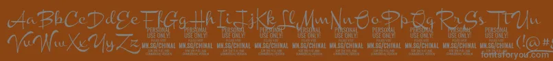 ChinalmediumPersonalUse Font – Gray Fonts on Brown Background