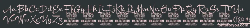 ChinalmediumPersonalUse Font – Pink Fonts on Black Background