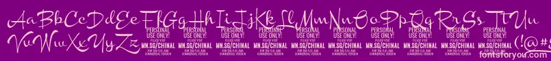 ChinalmediumPersonalUse Font – Pink Fonts on Purple Background