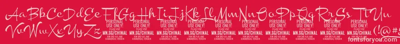 Fonte ChinalmediumPersonalUse – fontes rosa em um fundo vermelho