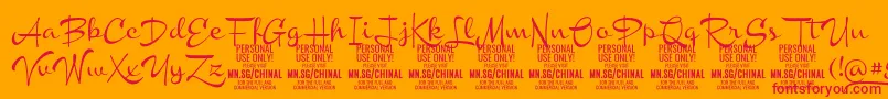 More about ChinalmediumPersonalUse Font ChinalmediumPersonalUse Font – Red Fonts on Orange Background