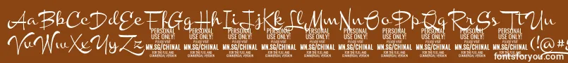 ChinalmediumPersonalUse Font – White Fonts on Brown Background