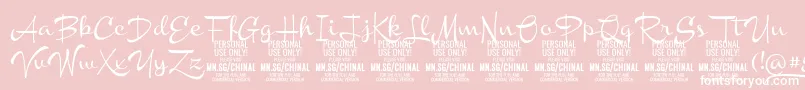 ChinalmediumPersonalUse Font – White Fonts on Pink Background