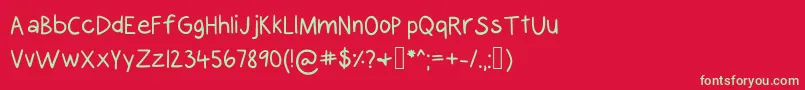 AlyssaKayla Font – Green Fonts on Red Background