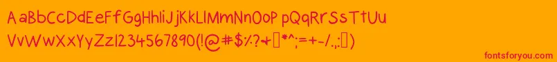 AlyssaKayla Font – Red Fonts on Orange Background
