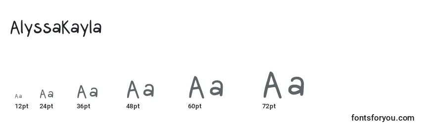 Размеры шрифта AlyssaKayla