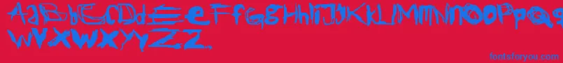 フォントJackTheRipper – 赤い背景に青い文字