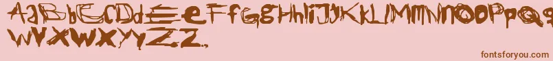 JackTheRipper-fontti – ruskeat fontit vaaleanpunaisella taustalla