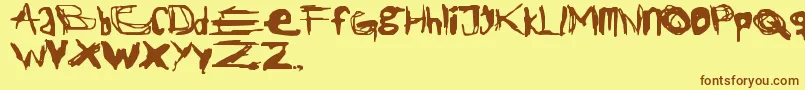 JackTheRipper-fontti – ruskeat fontit keltaisella taustalla