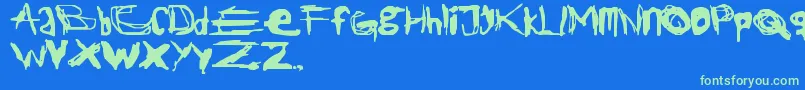 JackTheRipper Font – Green Fonts on Blue Background