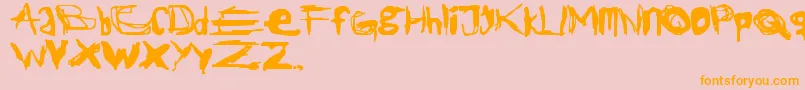 JackTheRipper-fontti – oranssit fontit vaaleanpunaisella taustalla