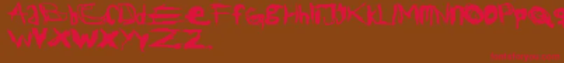 JackTheRipper-Schriftart – Rote Schriften auf braunem Hintergrund