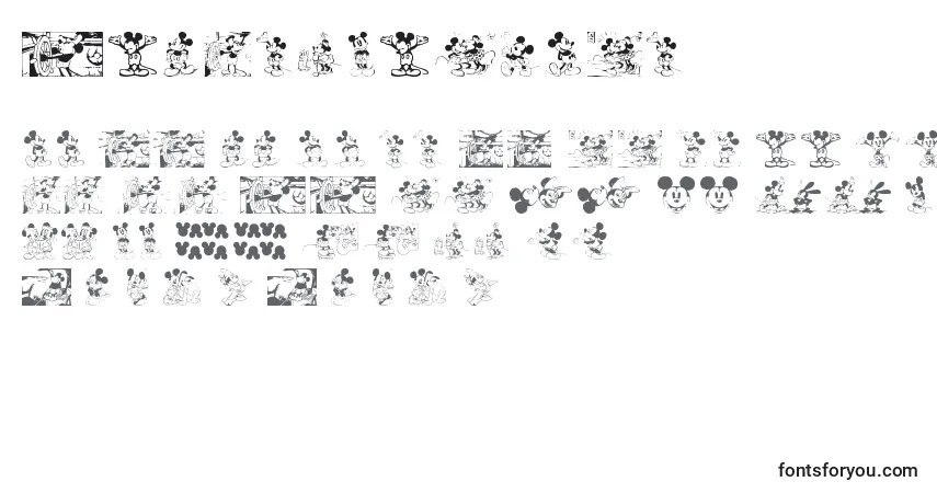 Schriftart MickeyVintage – Alphabet, Zahlen, spezielle Symbole