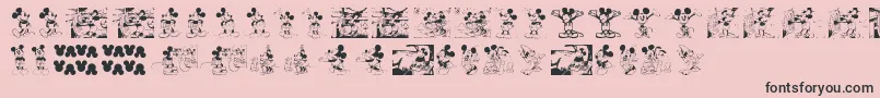 MickeyVintage Font – Black Fonts on Pink Background