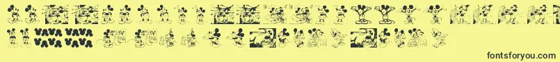 Шрифт MickeyVintage – чёрные шрифты на жёлтом фоне