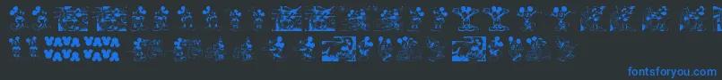 MickeyVintage Font – Blue Fonts on Black Background