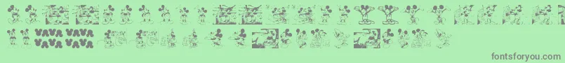 MickeyVintage-fontti – harmaat kirjasimet vihreällä taustalla