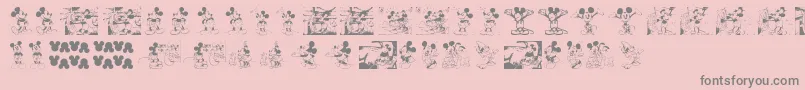 フォントMickeyVintage – ピンクの背景に灰色の文字