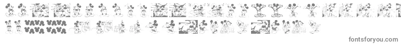 Czcionka MickeyVintage – szare czcionki na białym tle