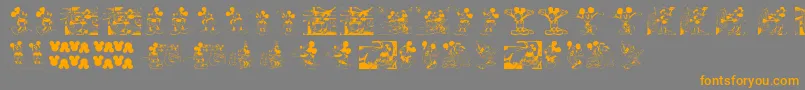 MickeyVintage Font – Orange Fonts on Gray Background