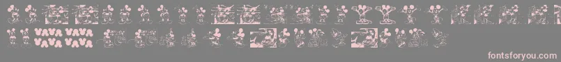 Saiba mais sobre a fonte MickeyVintage Fonte MickeyVintage – fontes rosa em um fundo cinza