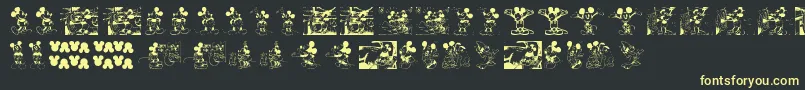 MickeyVintage Font – Yellow Fonts on Black Background
