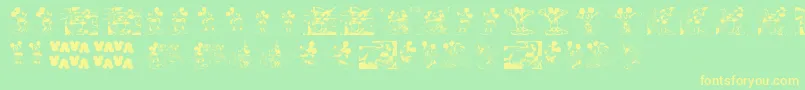 MickeyVintage Font – Yellow Fonts on Green Background