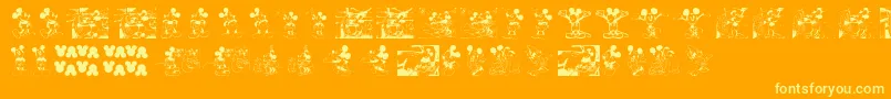 MickeyVintage Font – Yellow Fonts on Orange Background