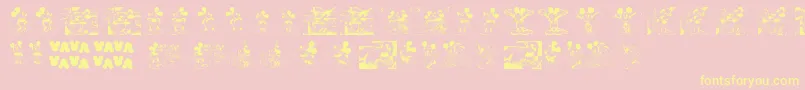 MickeyVintage Font – Yellow Fonts on Pink Background