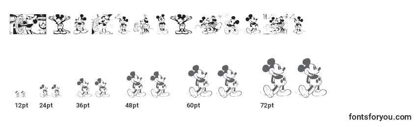 MickeyVintage Font Sizes
