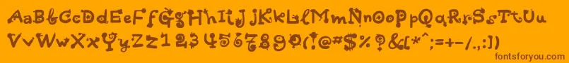 フォントHotsaucec – オレンジの背景に茶色のフォント