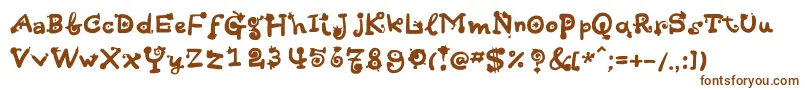 Hotsaucec-Schriftart – Braune Schriften auf weißem Hintergrund