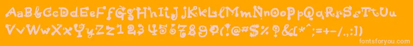 フォントHotsaucec – オレンジの背景にピンクのフォント