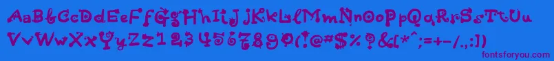 Hotsaucec Font – Purple Fonts on Blue Background