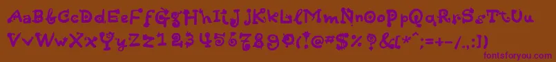 Hotsaucec-Schriftart – Violette Schriften auf braunem Hintergrund