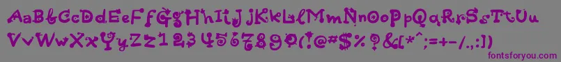 Hotsaucec-fontti – violetit fontit harmaalla taustalla