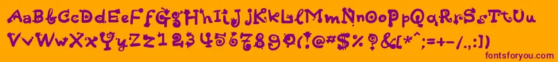 Hotsaucec-fontti – violetit fontit oranssilla taustalla
