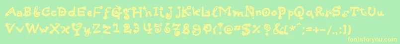 Hotsaucec Font – Yellow Fonts on Green Background
