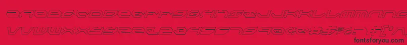 TaskforceOutlineConditalic Font – Black Fonts on Red Background