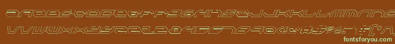 TaskforceOutlineConditalic Font – Green Fonts on Brown Background