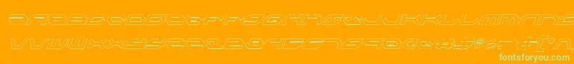 TaskforceOutlineConditalic Font – Green Fonts on Orange Background