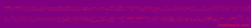 TaskforceOutlineConditalic Font – Red Fonts on Purple Background