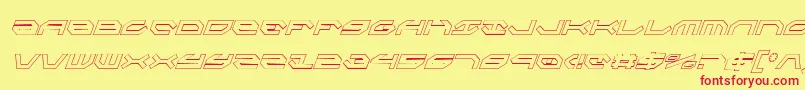 TaskforceOutlineConditalic Font – Red Fonts on Yellow Background