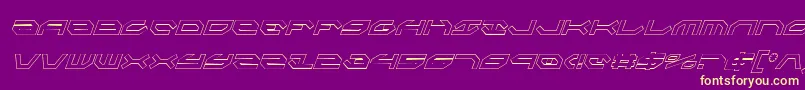 TaskforceOutlineConditalic Font – Yellow Fonts on Purple Background