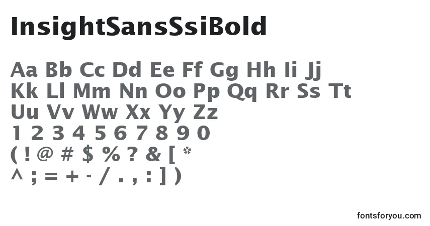 Шрифт InsightSansSsiBold – алфавит, цифры, специальные символы