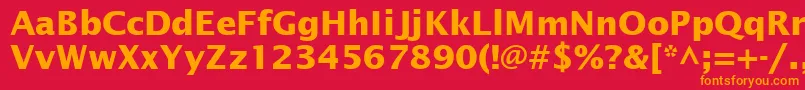 フォントInsightSansSsiBold – 赤い背景にオレンジの文字