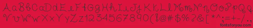 フォントTasteofchildhood – 赤い背景に黒い文字